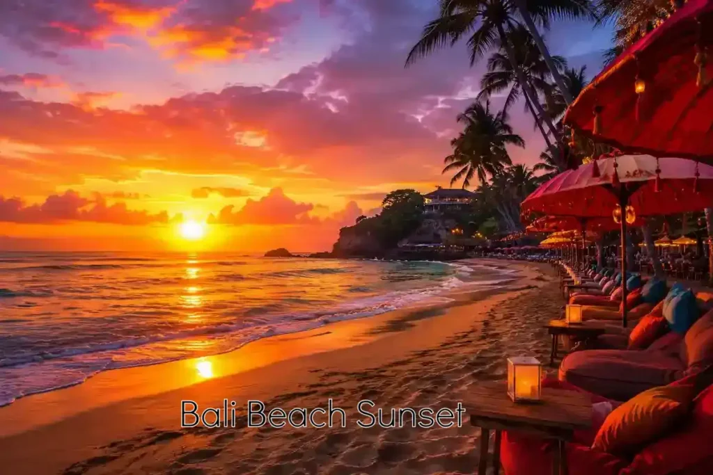 Bali Beach Sunset Along a Peaceful Coastline.