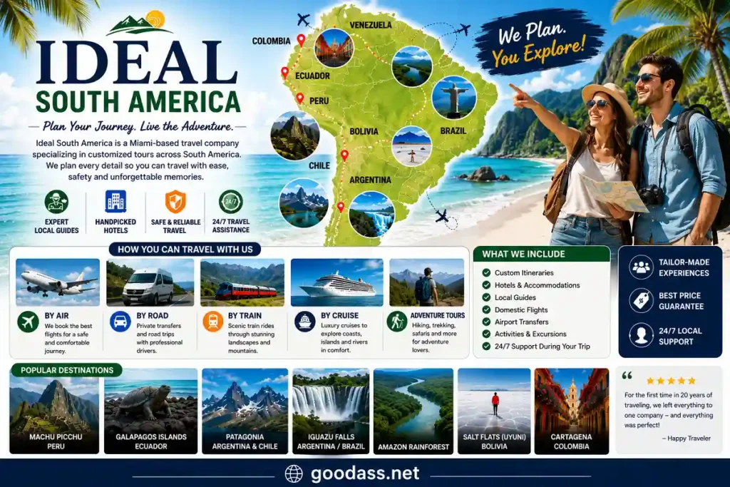 Ideal South America customized travel tours.
